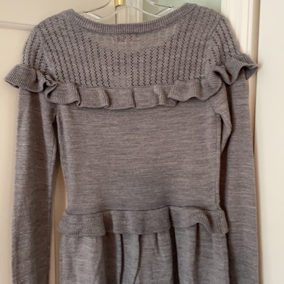 Ella Moss Marble Gray Ruffle Knit Sweater Dress - Picture 3 of 7
